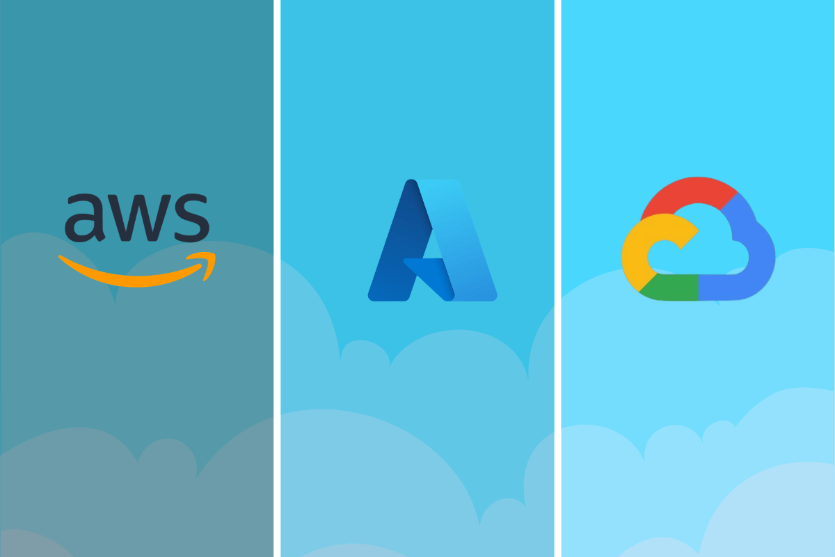 Image illustrant les logo d'AWS, d'Azure et de Google Cloud comme solution cloud pme optimisée pour le contrôle des coûts.
